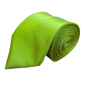 Geoffrey Beene Mens Green Polyester Necktie Solid Handmade